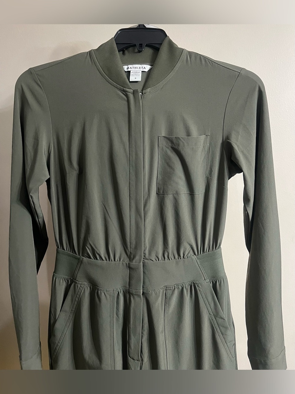ATHLETA BROOKLYN LONG SLEEVE JUMPSUIT MOSS SIZE 0 - Picture 2 of 16